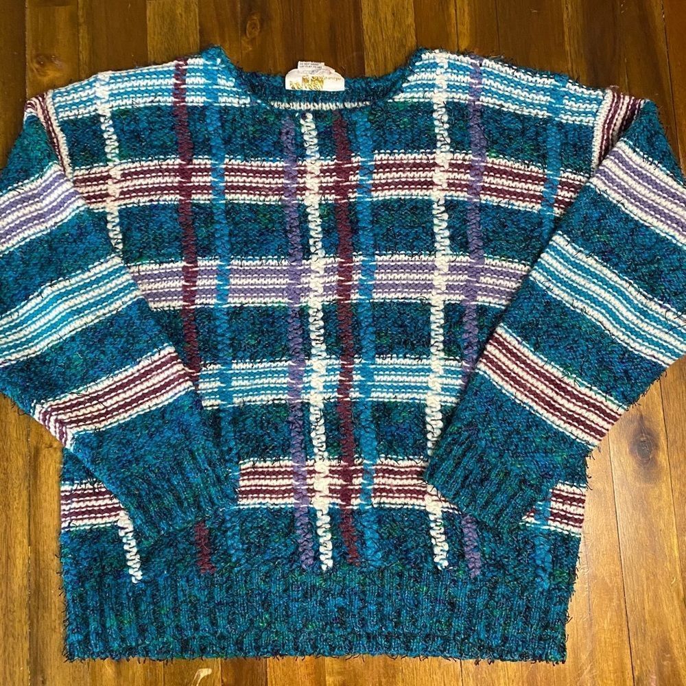 Vintage Lilly of California plaid sweater size L